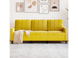 Sofá De 3 Plazas Terciopelo Amarillo 180 Cm