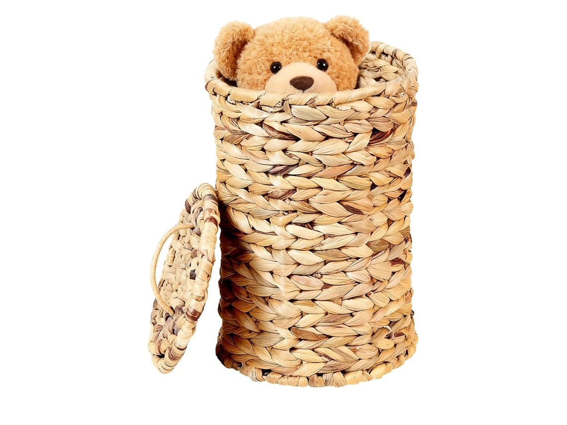 Papelera Decorativa Rústica Para Baño Con Tapa | Adecuada Para Cocina
