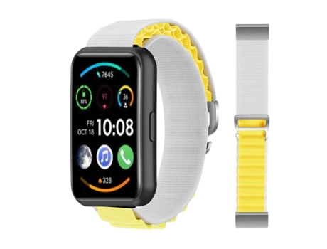 Correa Alpine G-Hook Ajustable Huawei Watch Fit 2 Blanco y Amarillo
