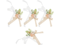 Nuobesty De 4 Pulseiras De Casamento Com Flores Artificiais Brancas Para Noiva