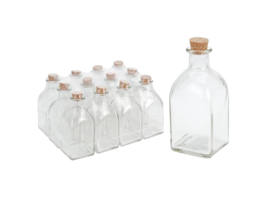 Botella vidrio tapon corcho 250 ml