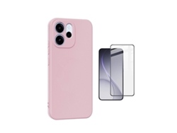 Kit Vidro Temperado Capa Silicone Líquido Phonecare Para Oppo Reno15 Fs - Rosa