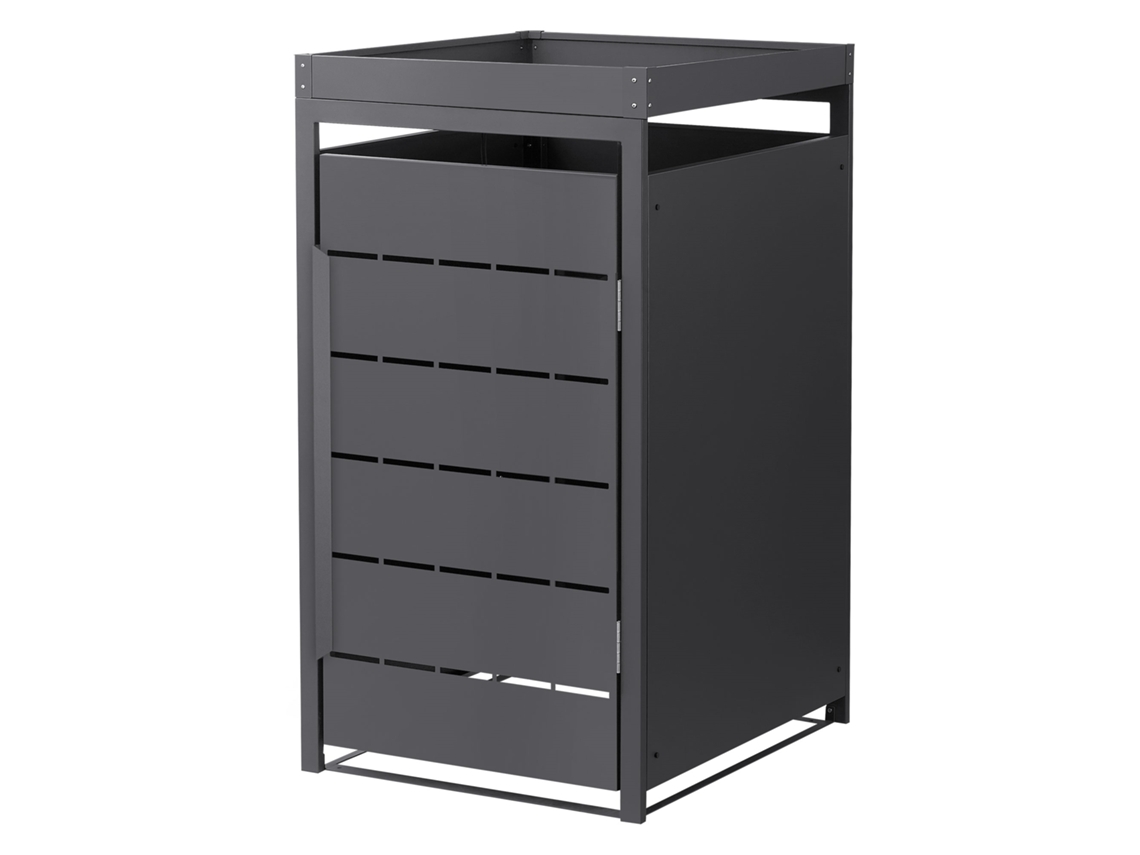 Cobertizo Ml-design De Acero Para Cubo De Basura 240l Antracita 68x80x124cm Con Macetero