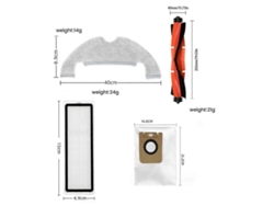 Repuestos para aspiradoras Yunzii Rob Bot D10 Plus RLS3D, Z10 Pro y L10 Plus: Cepillo lateral principal, filtro HEPA, mopa, bolsa para polvo