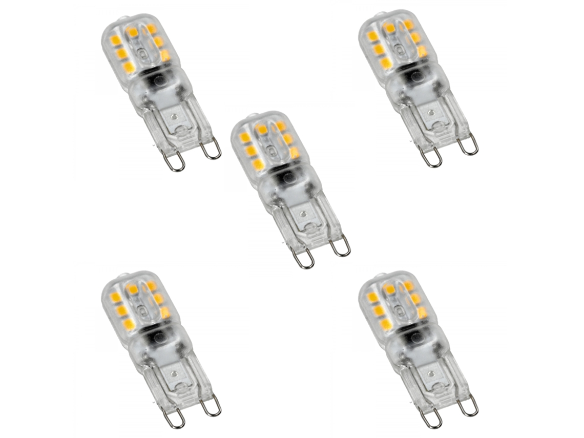 Blister 5x Bombilla LED G9 2.5W blanco 3000K cálido JANDEI