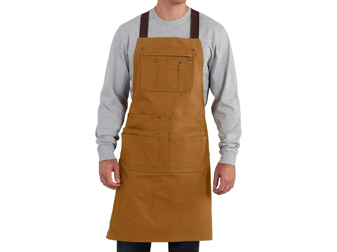 KOFIHETY Delantal de Lona con Múltiples Bolsillos Ropa de Trabajo, Delantal Resistente para Hombre, Delantal para Barbacoa Carpintero