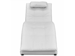 Chaise Longue cuero artificial VIDAXL almohada blanco