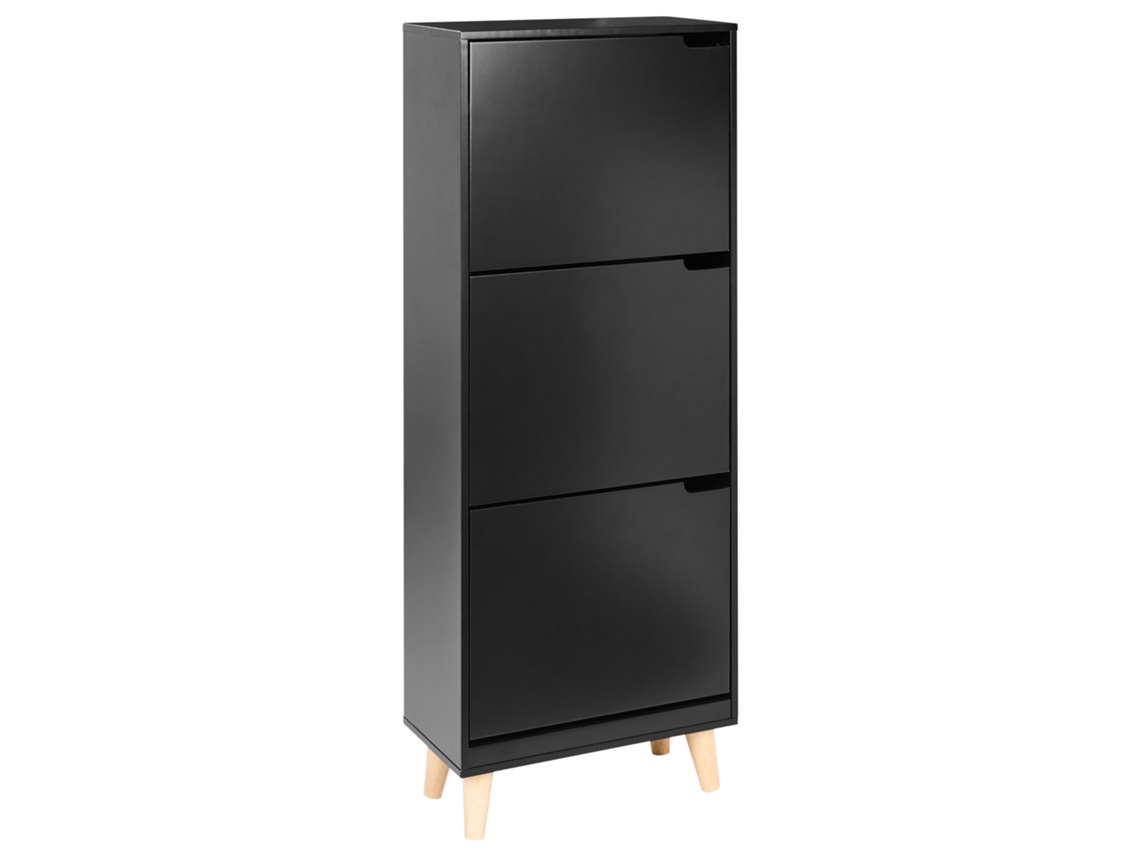 Zapatero moderno Beliani Neika en MDF negro 47x24x121