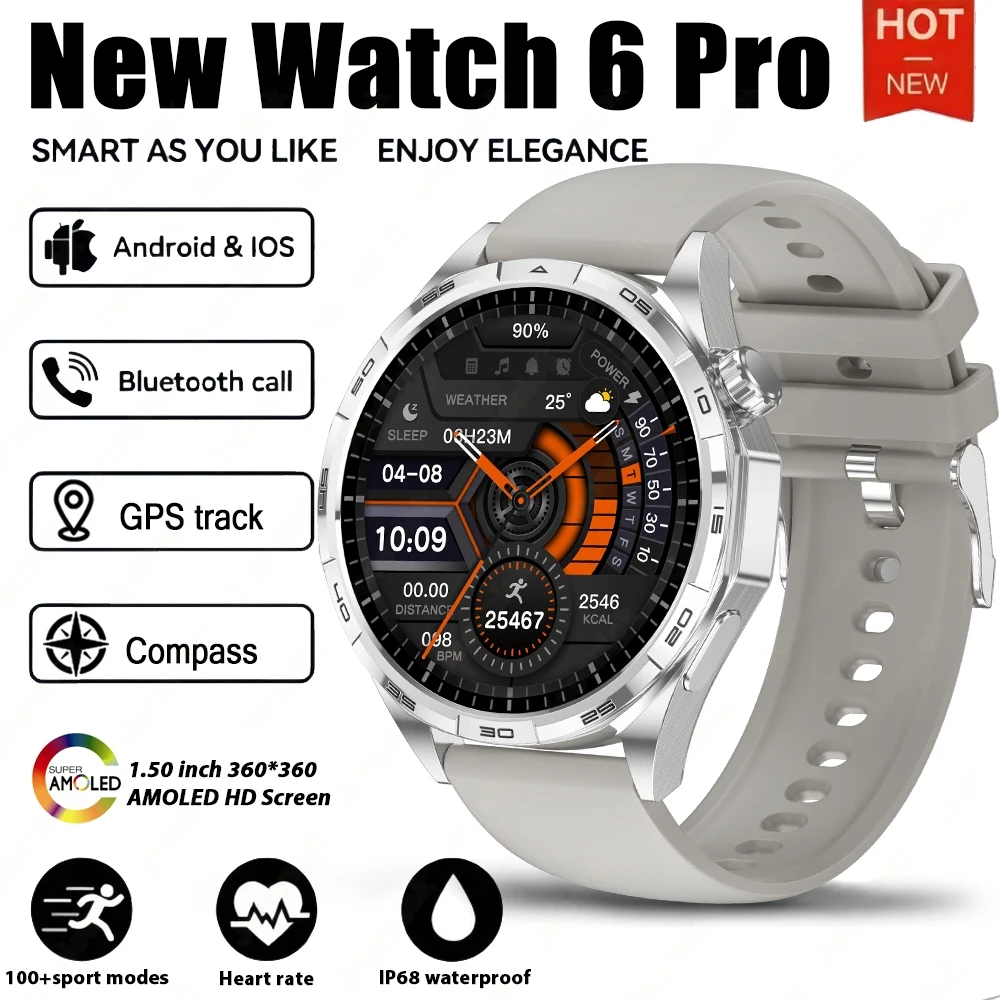 Reloj inteligente, seguimiento GPS, monitorización de frecuencia cardíaca, llamadas Bluetooth, NFC MDUG (gris)