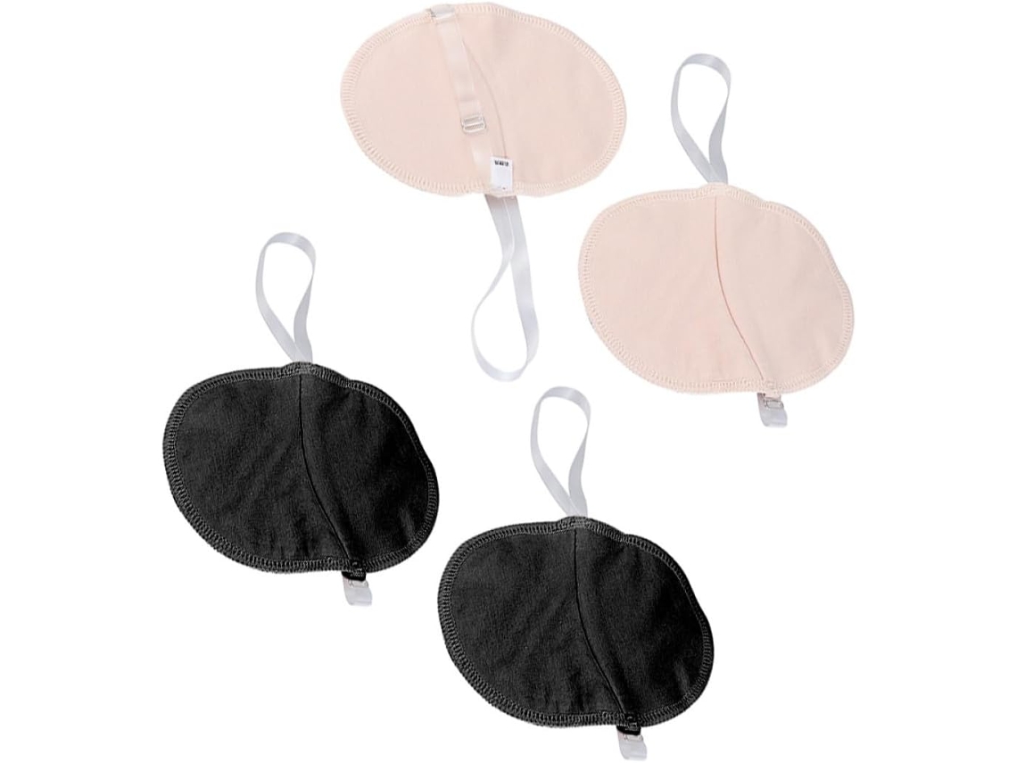 Protectores de axilas reutilizables de poliéster negro, protección antitranspirante ligera.