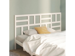 Cabecero De Cama Madera Maciza De Pino Blanco 186x4x104 Cm