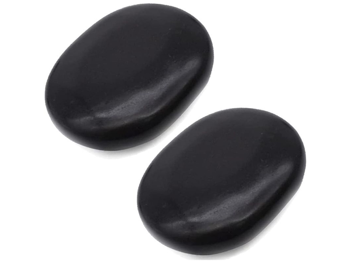 Juego de 2 piedras de masaje extragrandes para uso profesional o en spas domésticos, relajación y alivio del dolor (10x8cm)