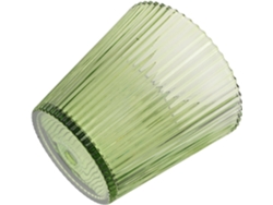 Lámpara De Escritorio Colgante De Repuesto, Pequeña, Cónica, De Cristal Acanalado Con Rayas Verdes, De 13 Cm X 12 Cm.