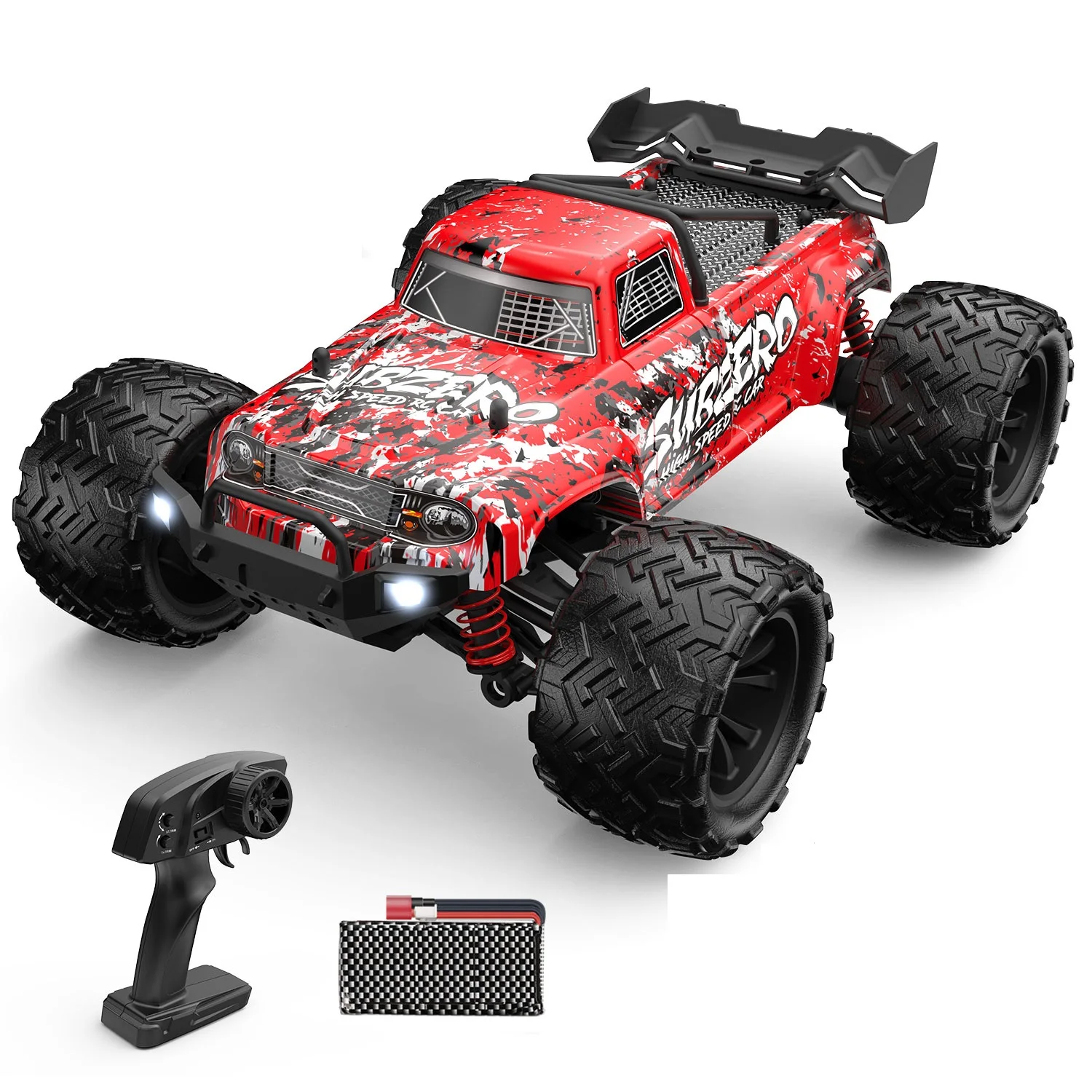 (rojo) Vehículo De Tracción En Las Cuatro Ruedas De Alta Velocidad Con Control Remoto, Velocidad 40 Km/h, 2,4 Ghz