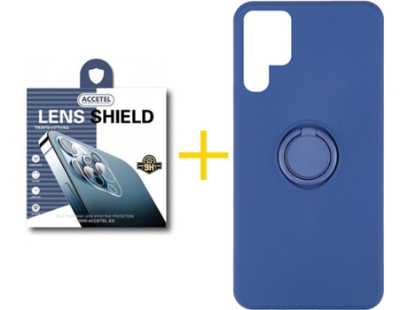 Carcasa + 1 Protector de Cámara para Samsung Galaxy S22 Ultra 5G ACCETEL Azul Oscuro