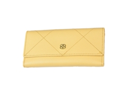 Cartera de viaje, tarjetero largo para mujer, color amarillo (capacidad grande)