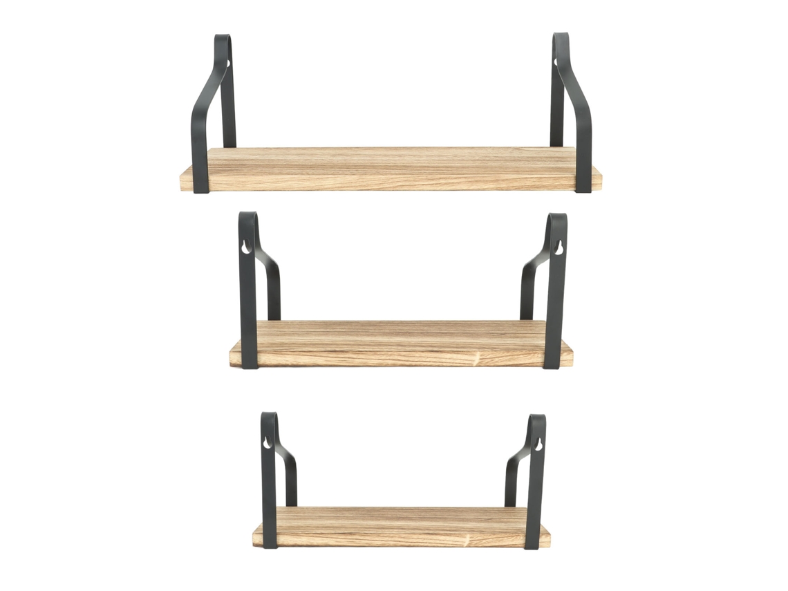 3 Estantes Flotantes De Madera Rústica, Minimalistas Y Multiusos, De 3 Niveles.