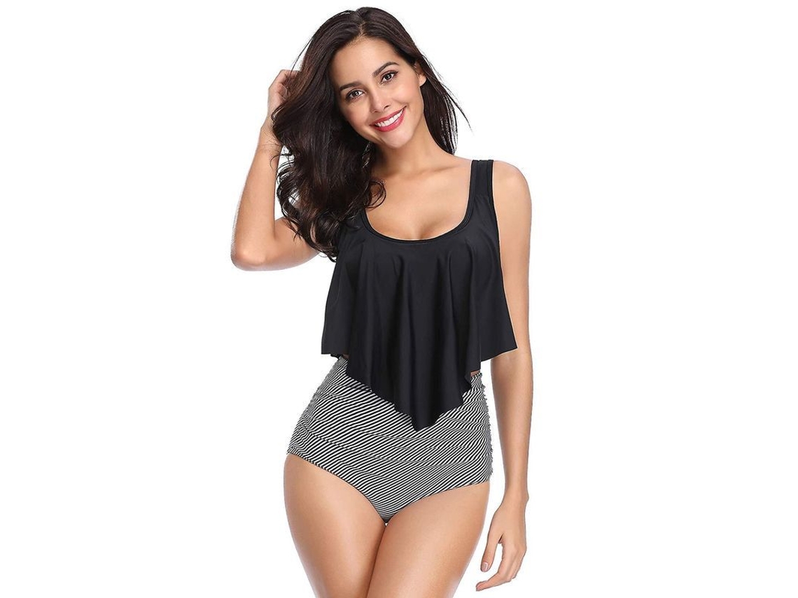 Bikini de dos piezas para mujer, modelo 2026, con control de abdomen y braguita de talle alto.
