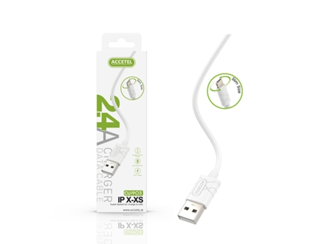 Cable ACCETEL iPhone 13 Pro Max (0.25 m - Blanco)