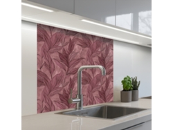 Paneles para salpicadero de cocina - Diseño de hojas - Morado 80x80 cm