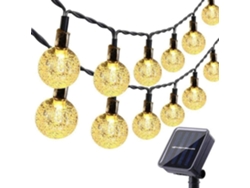 Fios de Luz Solar Ao Ar Livre Bolas de Cristal Solar de 50 Led e 7 M À Prova D'Água para Festas de Natal no Jardim GERTIZ