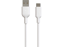 Cable MUVIT MCUSC0003 (USB - USB-C - 1.2m - Blanco)