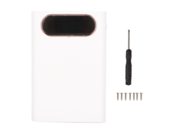 Caixa De Power Bank Diy Para 4 Baterias 21700 Carregamento Rápido 22.5w Com Display Lcd Branco