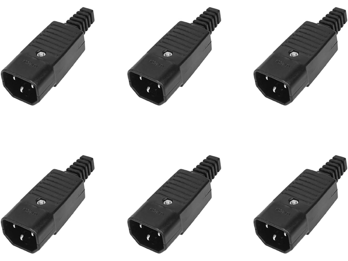 30 Adaptadores De Corriente Iec 320 C14 Con Conector Macho Desmontable De 3 Pines.