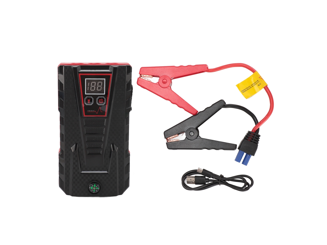 Arrancador De Batería Para Coche De 12 V Y 15000 Mah Con Linterna Led Y Usb Para Motores De Gasolina De 6,0 L Y Diésel De 5,5 L - Rojo