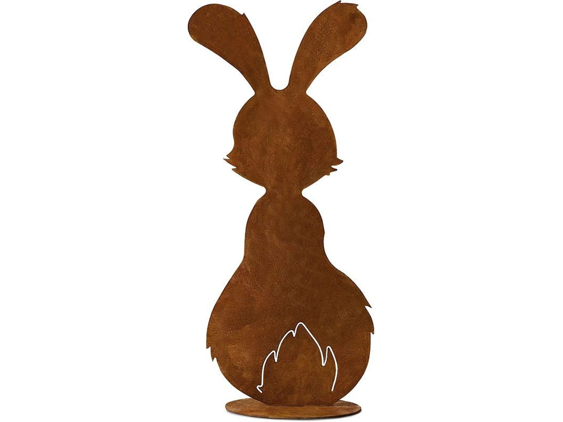 Adorno De Pascua De Conejo Oxidado, Pátina De Diferentes Épocas, Altura Aproximada 30 Cm.