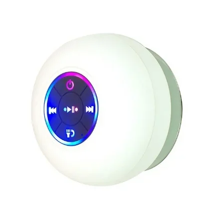 Mini altavoz portátil Bluetooth con luz LED Mdug (blanco)