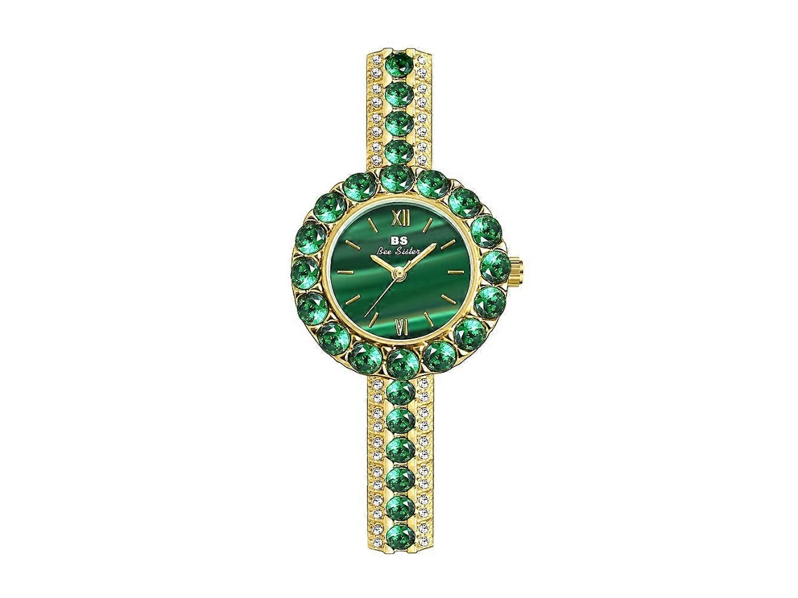 Reloj Bs Bee Sister Fa1698 para mujer, modelo pequeño, con textura retro de malaquita y diseño sencillo.