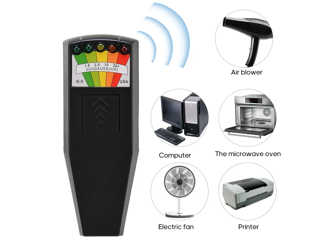 Detector Digital De Campos Electromagnéticos Con Led - Medidor De Campo Magnético Para Detección Paranormal Y Protección Contra La Radiación