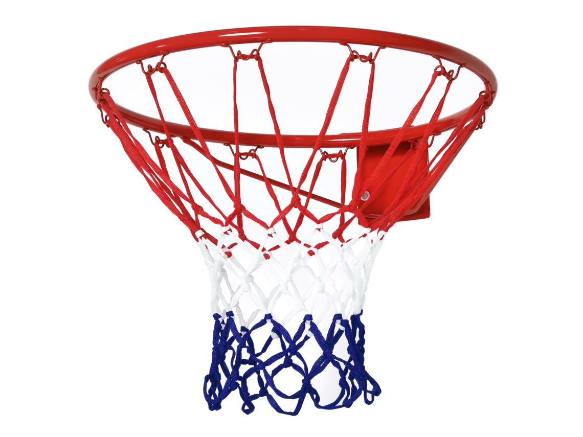 VPMKP - Homcom canasta de baloncesto para pared, aro Ø46 cm con red, para interior y exterior, rojo, azul y blanco