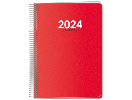 Agenda 2024 Día Página Roja Con Espiral Metrópoli 15X21 Cm DOHE