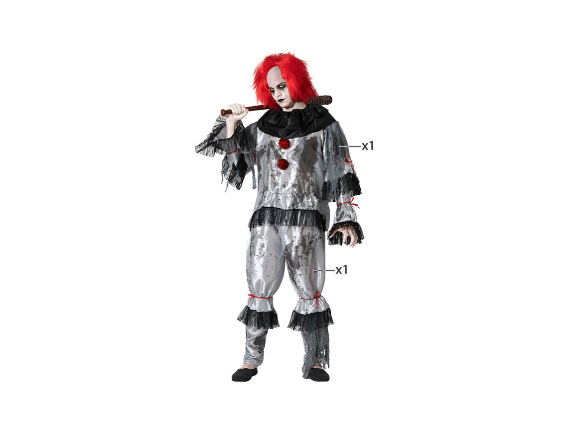 Disfraz para Adultos Gris Payaso - XS/S