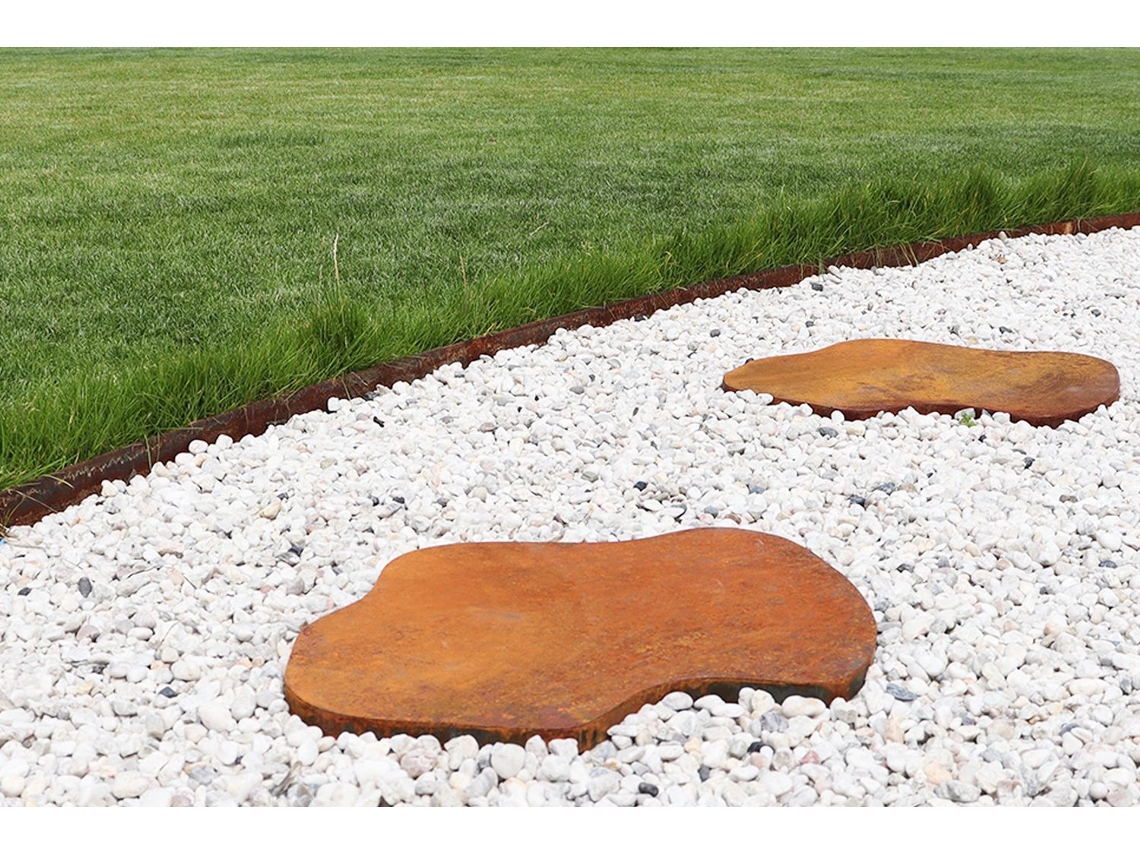 Losas de jardín de acero Corten, forma natural, por pieza, Wovar