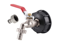 Adaptador Ibc 1000l S60x6 Bsp 1/2" Válvula De Bronce De Acero Británico Manguera De Combustible Para Jardinería