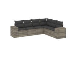Maison Exclusive - Set De Sofás De Jardín 6 Pzas Y Cojines Ratán Sintético Gris