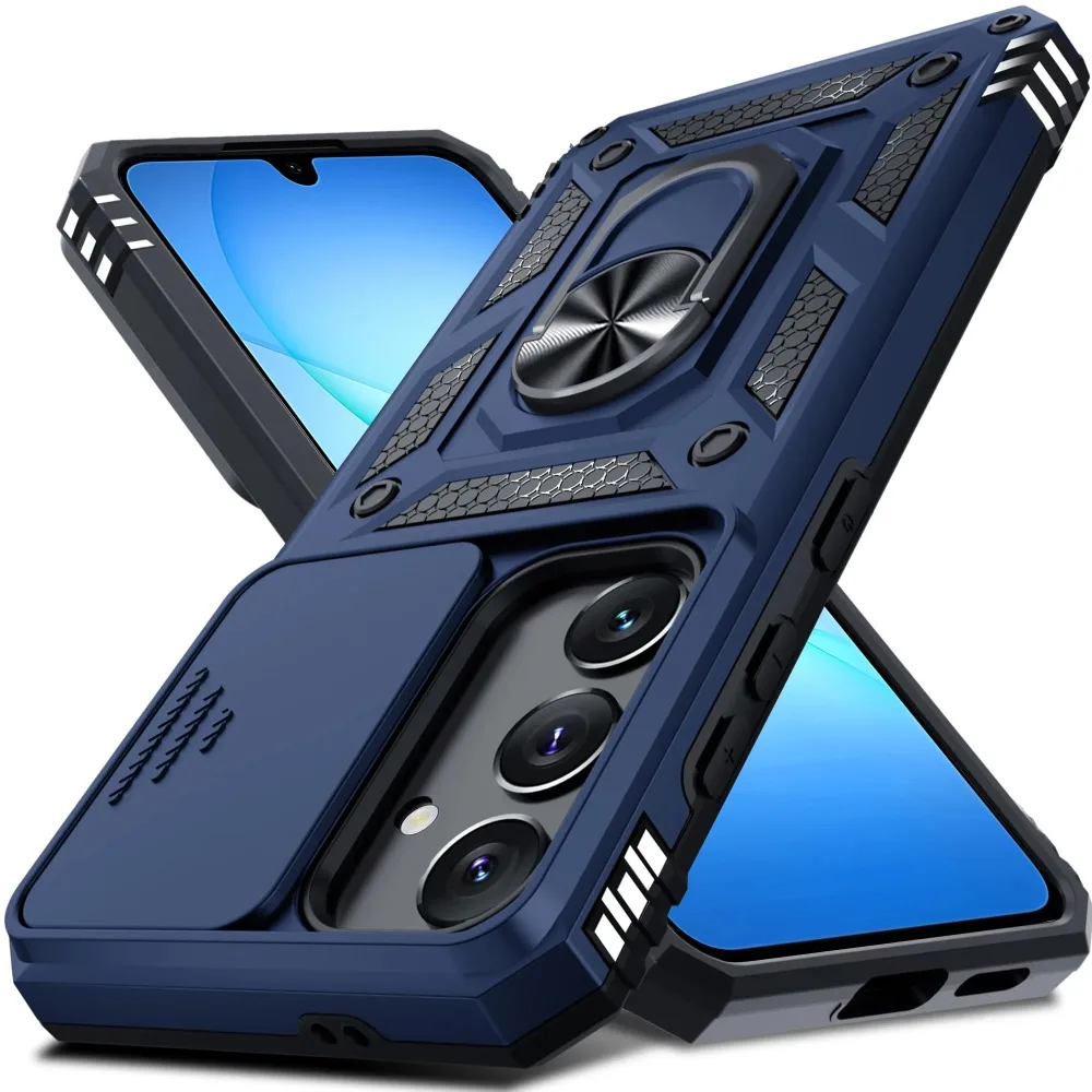 (azul, Galaxy S22 5g) Funda Protectora Resistente Para Samsung, Con Cubierta Deslizante Para La Cámara.