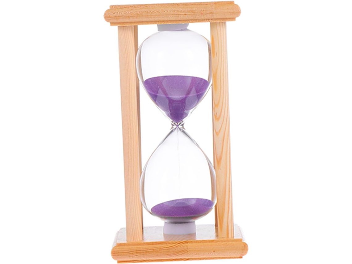 Elegante Reloj De Arena De Madera Y Cristal Con 15 Minutos De Arena Para Yoga.