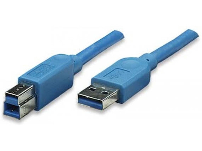 Cable USB TECHLY USB A/USB B 0.5 m Macho/Macho Azul
