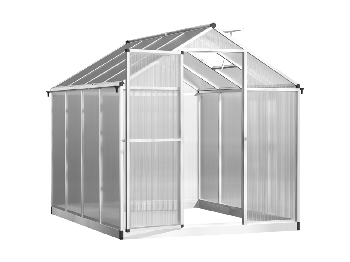 Invernadero Aluminio Policarbonato 4,6m² 2,42x1,9x1,95m Claraboya