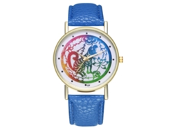 Reloj Analógico Zodiaco Unisex De Cuero Pu Para Ocio (azul Oscuro)