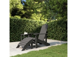 Silla de jardín Adirondack con reposapiés Pead Antracita DKD HOME DECOR