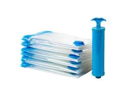 8 Bolsas De Almacenamiento De Compresión Al Vacío De Pe Y Pet Con Bomba Manual De 35x50 Cm.