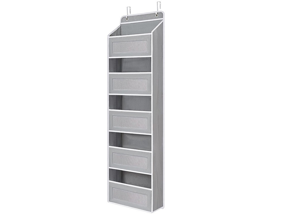 Organizador de tela para colgar detrás de la puerta, caja de almacenamiento, organizador de armario, 5 estantes, 5 bolsillos