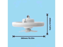 Rebe-ventilador De Techo Regulable Con Luz, Lámpara Led E27 Giratoria 360° Con Control Remoto, 3 Velocidades, Para Cocina, Sala De Estar (48w)
