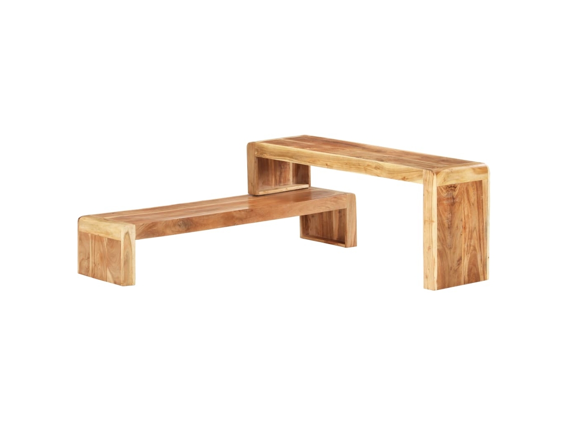 Maison Exclusive - Mueble De Tv De 2 Piezas De Madera Maciza De Acacia