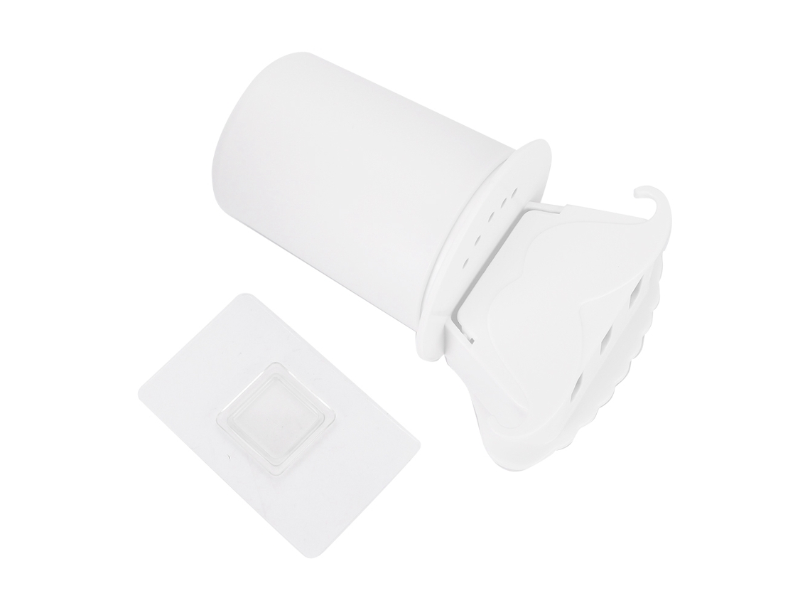 Portacepillos de dientes de plástico ABS blanco con dispensador automático de pasta de dientes Aiailikill